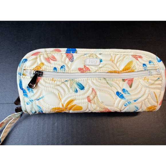 lug Handbags - Lug Flipper Jewelry Clutch Dragonfly Multi Color and Cream Travel
